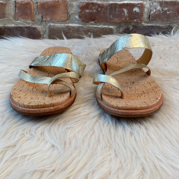 Kork-Ease Belinda Leather Metallic Gold Sandals, Size 11M - Picture 7 of 17